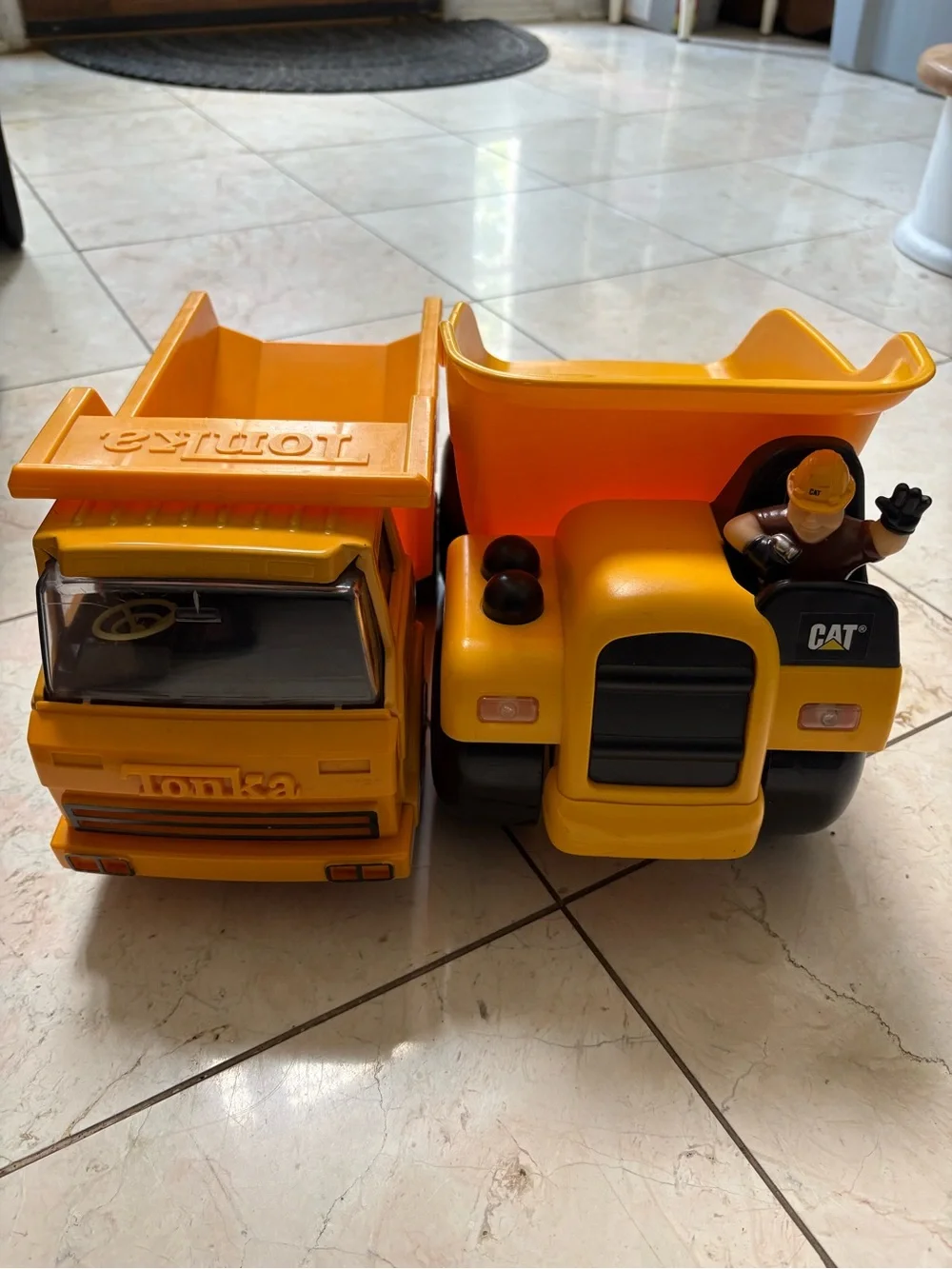 Tonka & CAT Yellow Dump Truck Toy Bundle - Kids Construction Playset